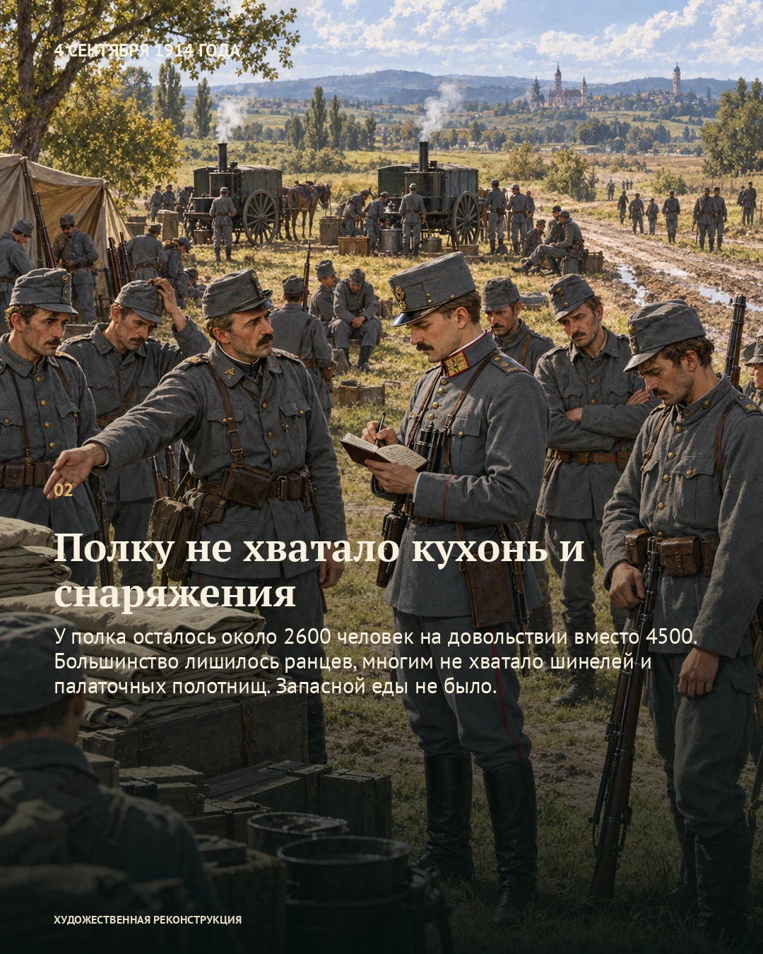 Иллюстрация к истории «Шнеллер привёз просьбу о двух сутках отдыха», 4 сентября 1914 года