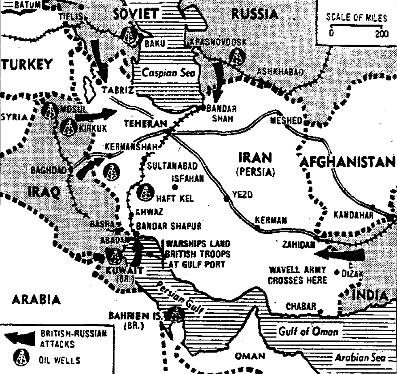 Allied Forces Sweep on in Iran