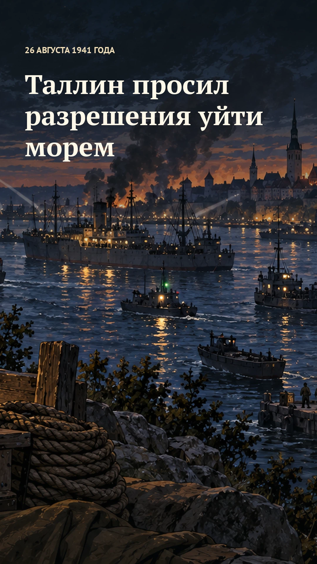 Вертикальная обложка видео «Таллин просил разрешения уйти морем», 26 августа 1941 года