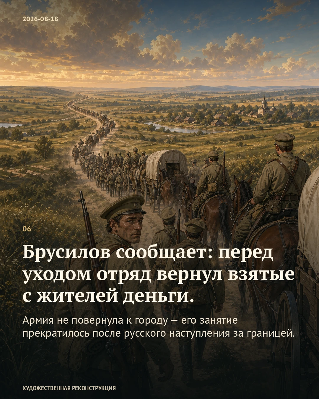 Иллюстрация к истории «Брусилов не повернул к занятому городу», 18 августа 1914 года