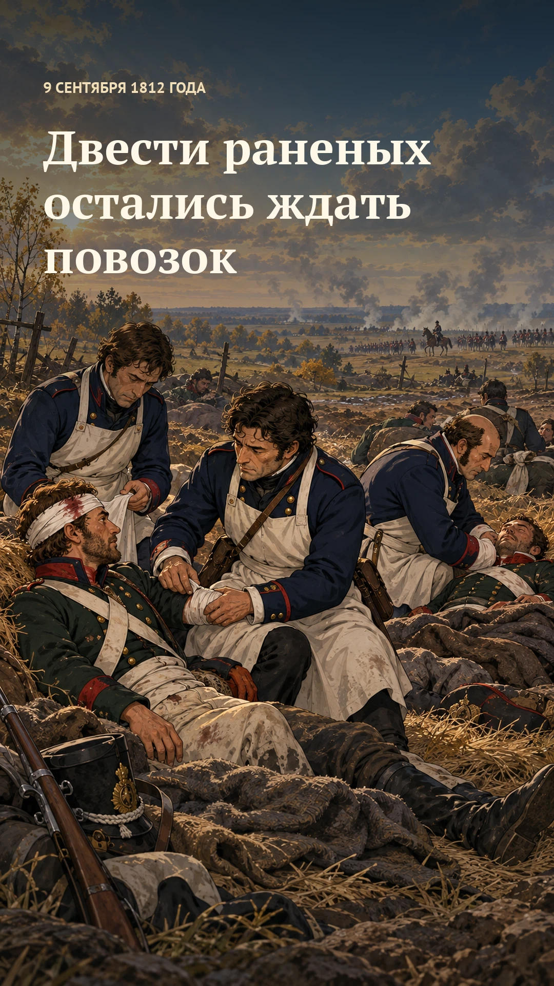 Вертикальная обложка видео «Двести раненых остались ждать повозок», 9 сентября 1812 года (28 августа по старому стилю)