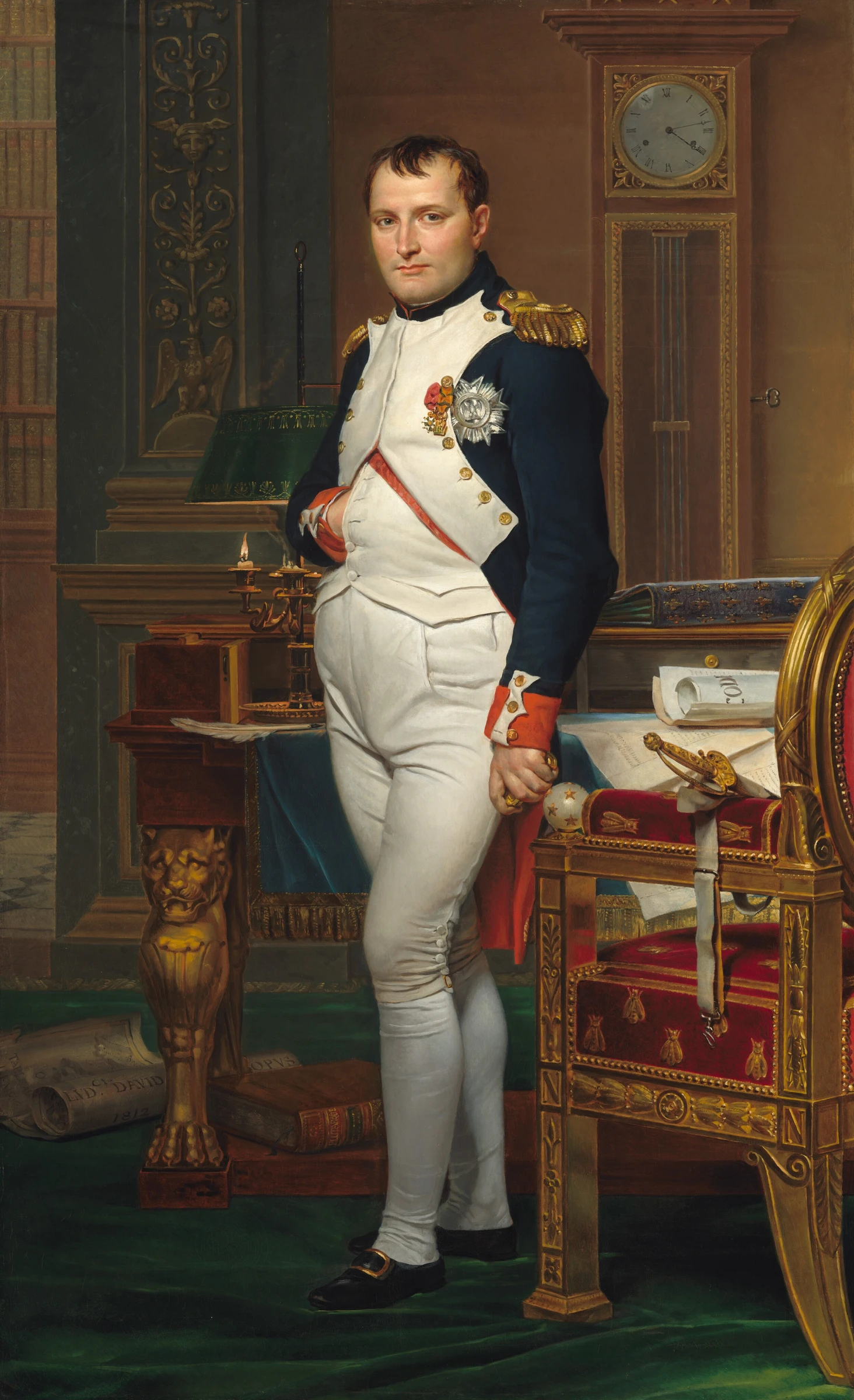 Наполеон в рабочем кабинете на портрете Жака-Луи Давида 1812 года