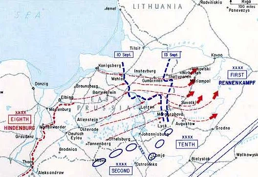 Историческая схема Мазурского сражения