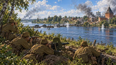 Иллюстрация к истории «В Новгороде ещё сражались за дорогу к Ленинграду».