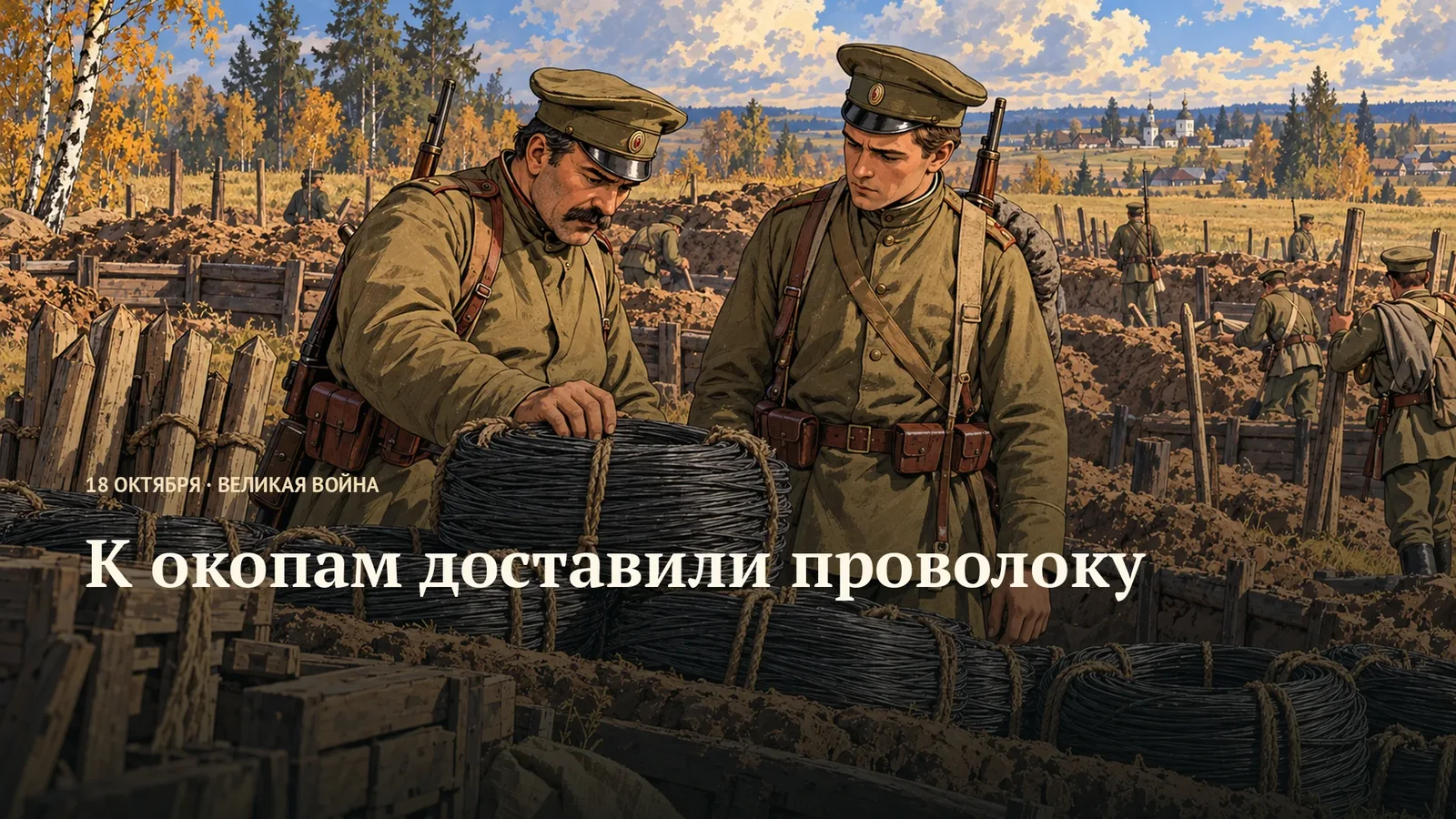 К окопам доставили проволоку