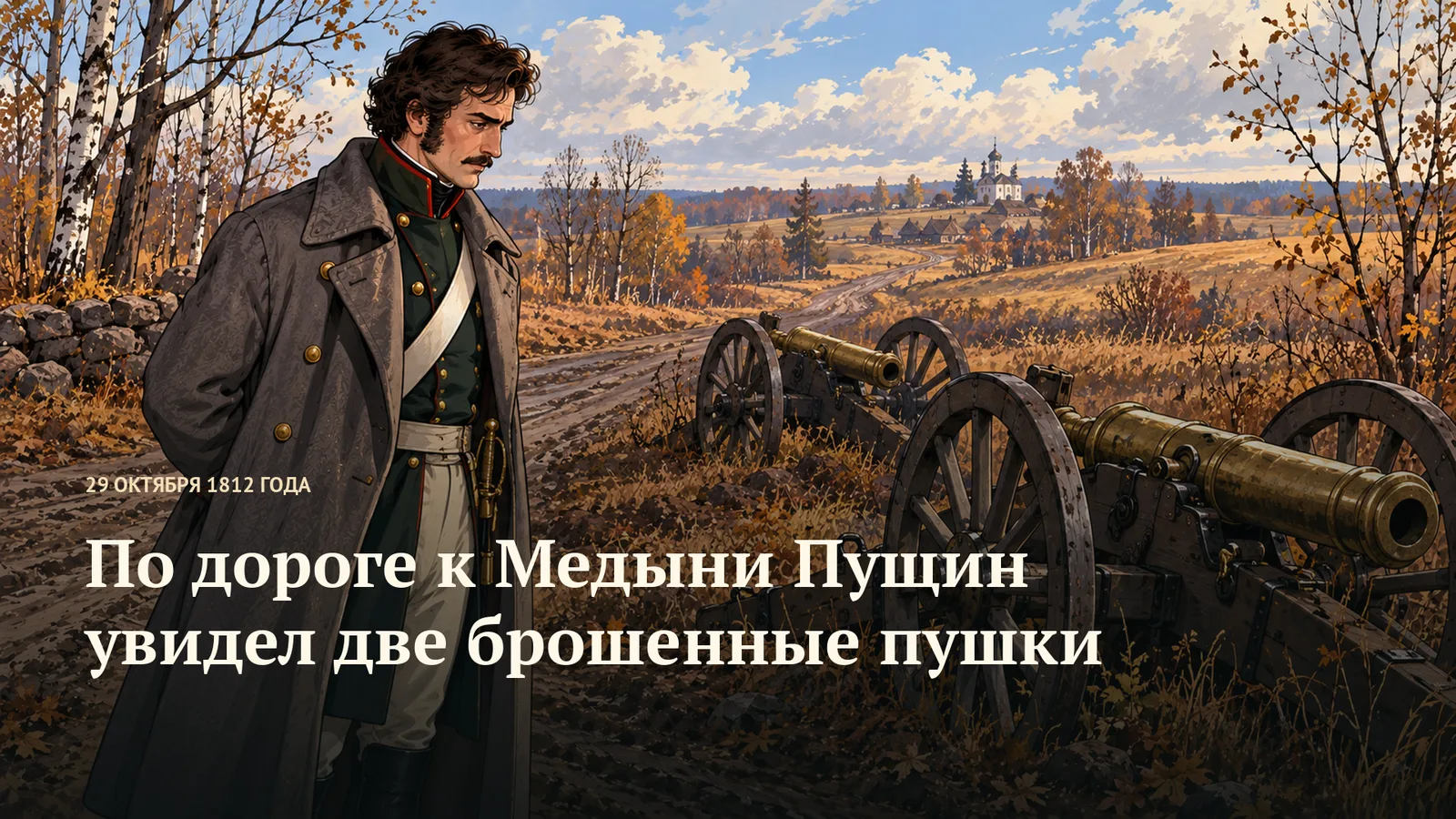 По дороге к Медыни Пущин увидел две брошенные пушки