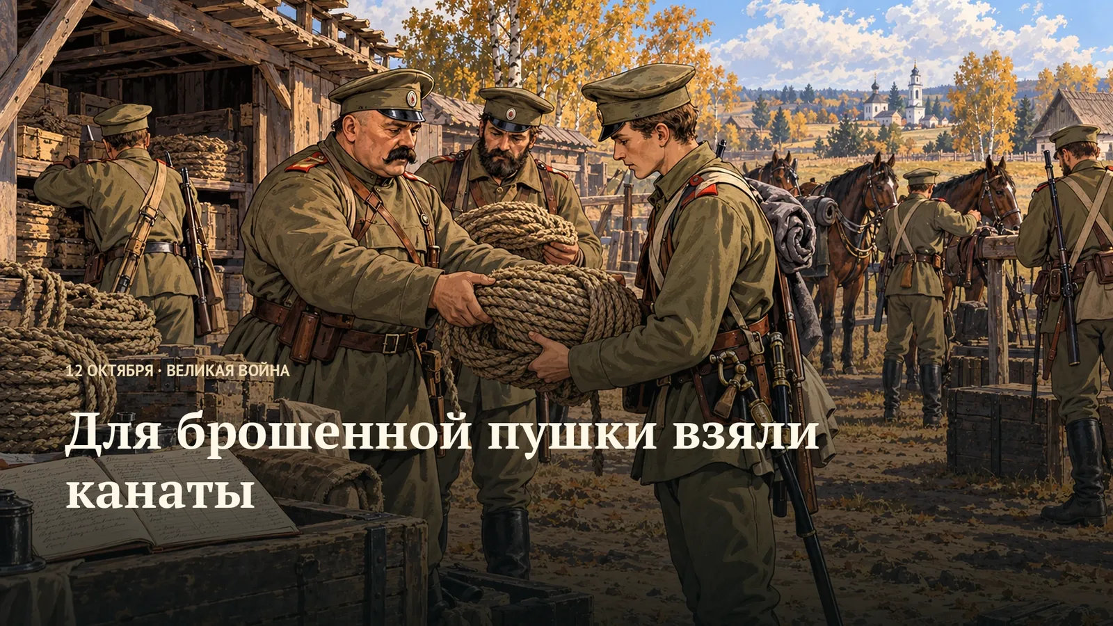 Для брошенной пушки взяли канаты