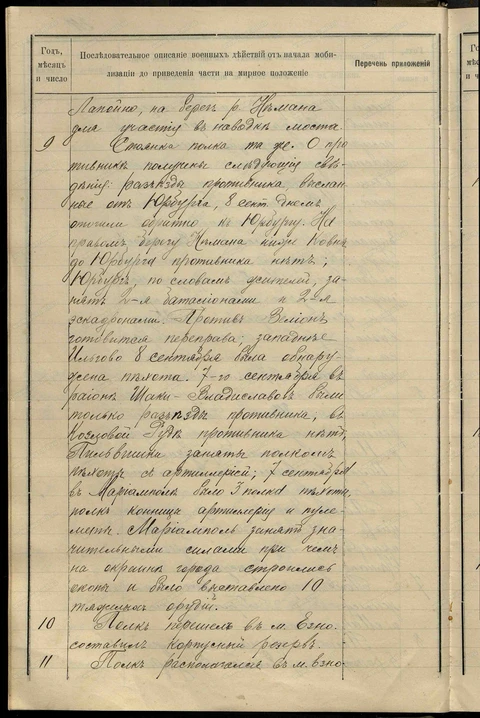 Рукописный лист 24 оборот журнала Юрьевского полка; сверху запись о Лапейно и наводке моста.
