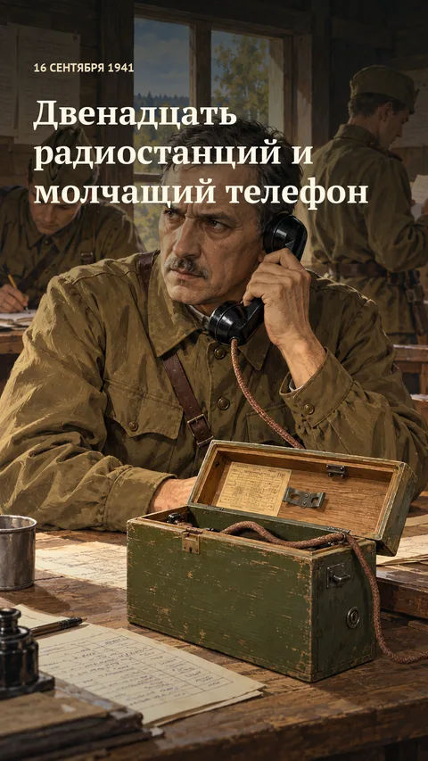 Вертикальная обложка: военный с трубкой полевого телефона.
