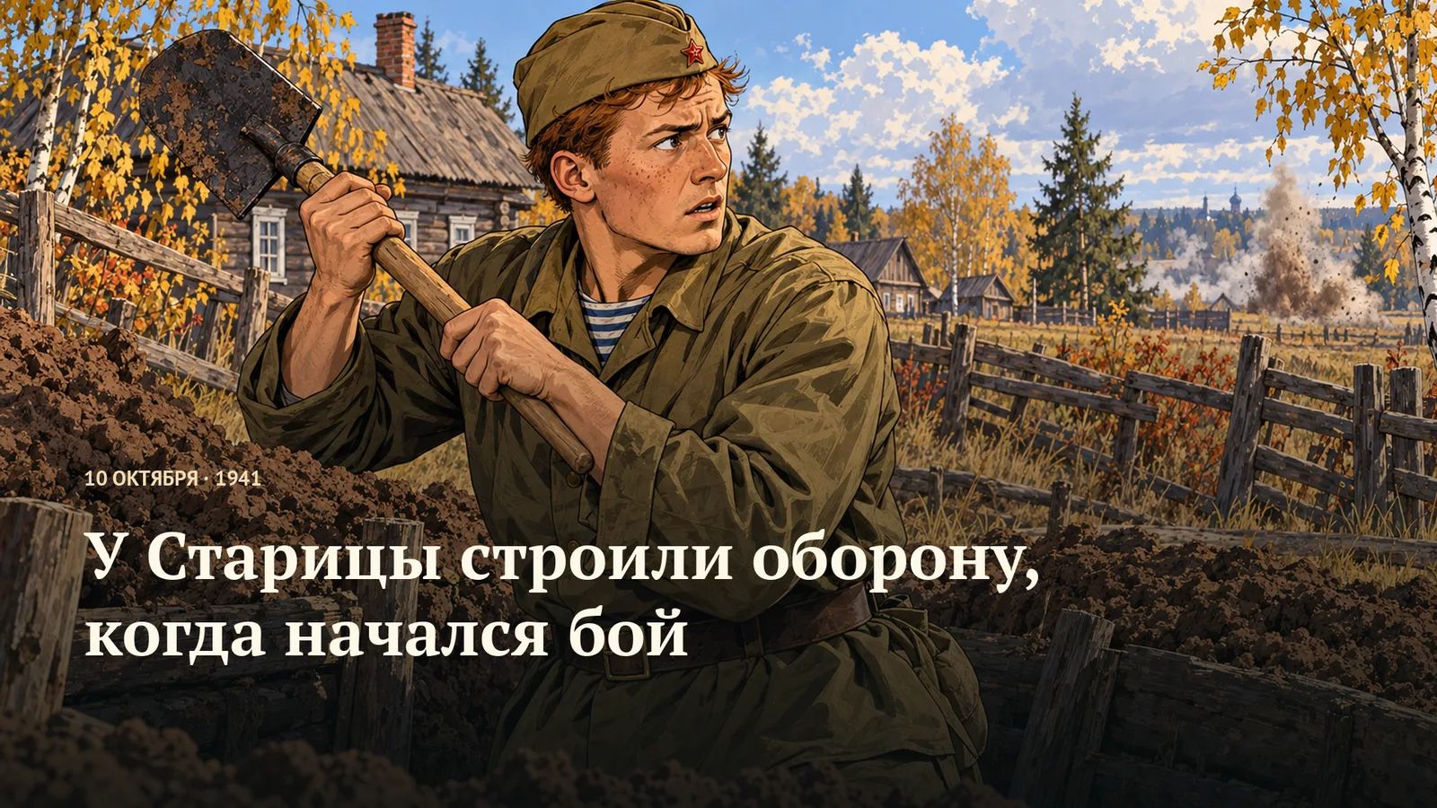 У Старицы строили оборону, когда начался бой