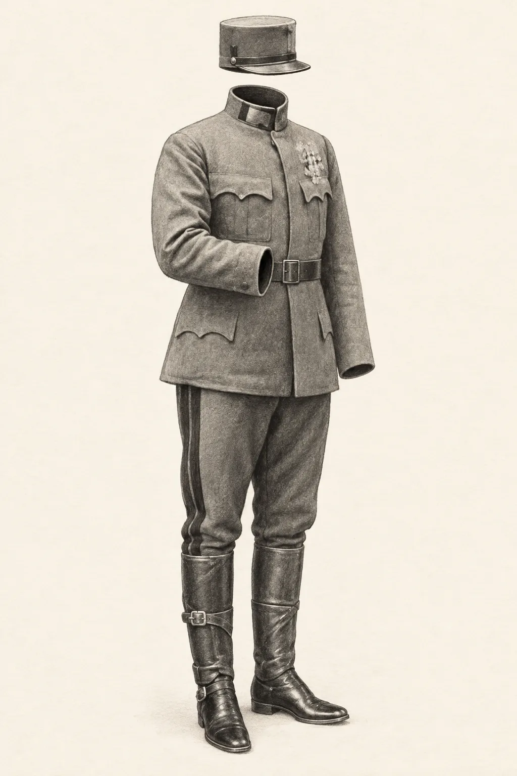 Художественная реконструкция: Вартхольц, 1917: вид четвёртой фигуры