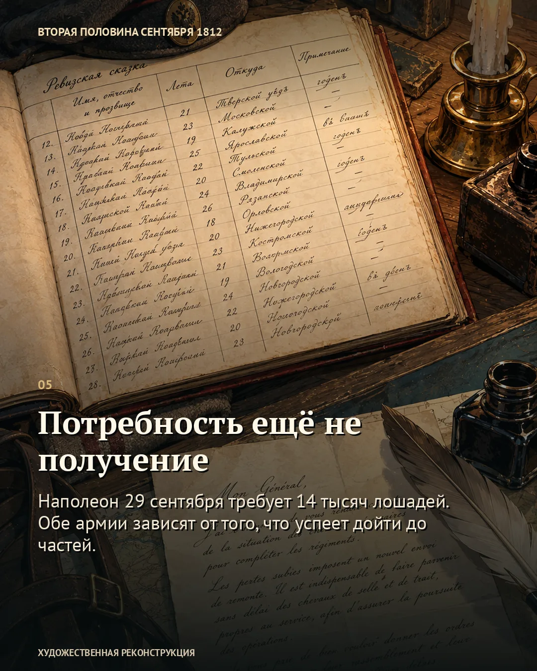Учёт запасов и требование о лошадях