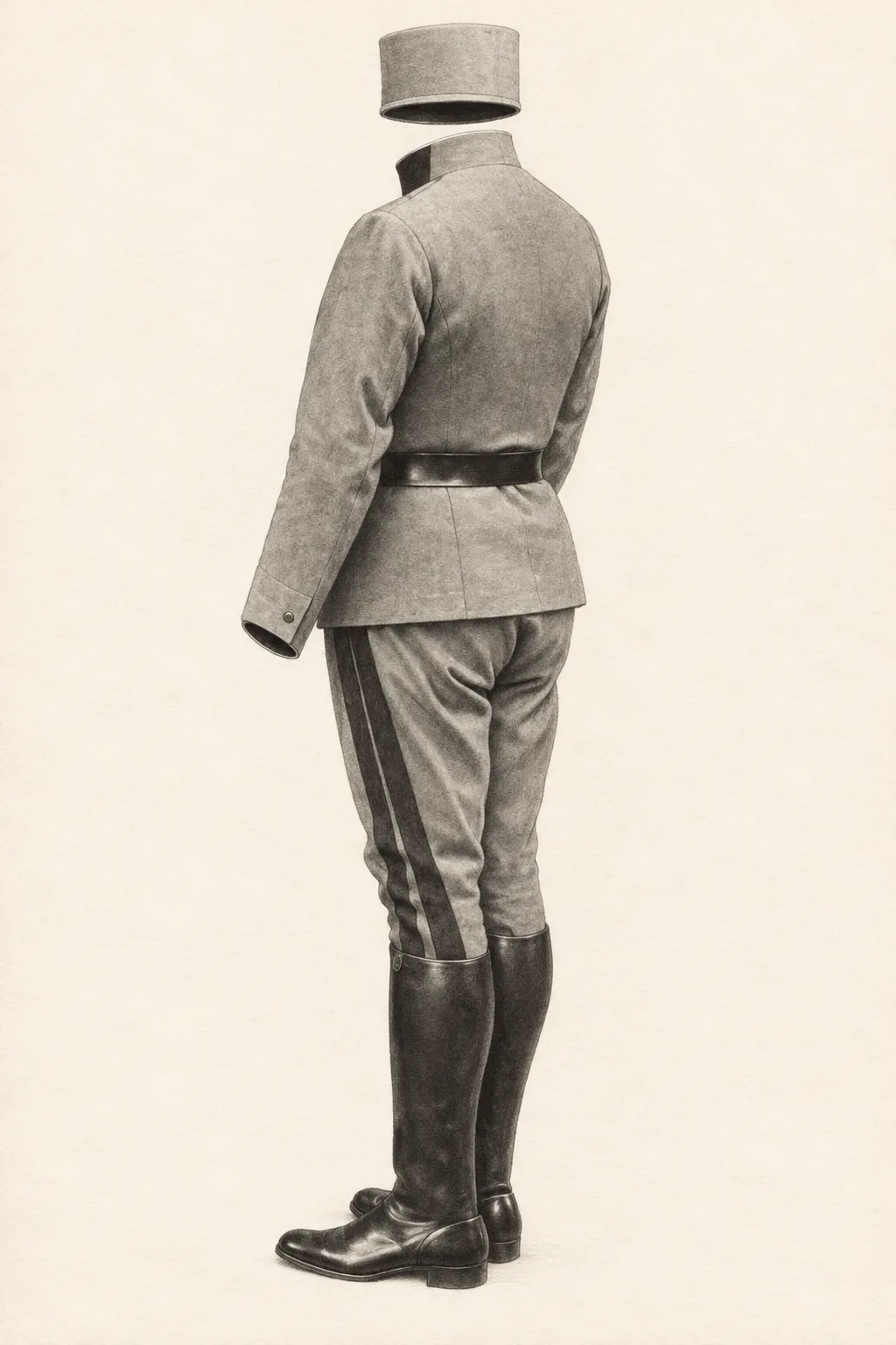 Художественная реконструкция: Вартхольц,1917: вид шестой фигуры со спины
