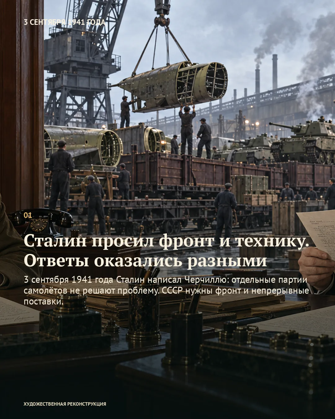 Карточка о запросе фронта и техники: промышленная погрузка деталей и техники.