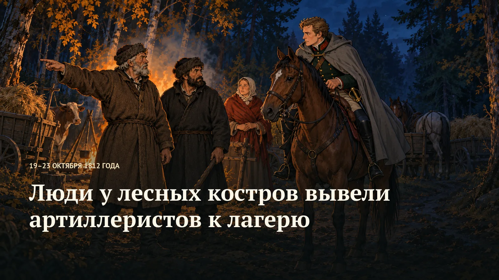 Люди у лесных костров вывели артиллеристов к лагерю
