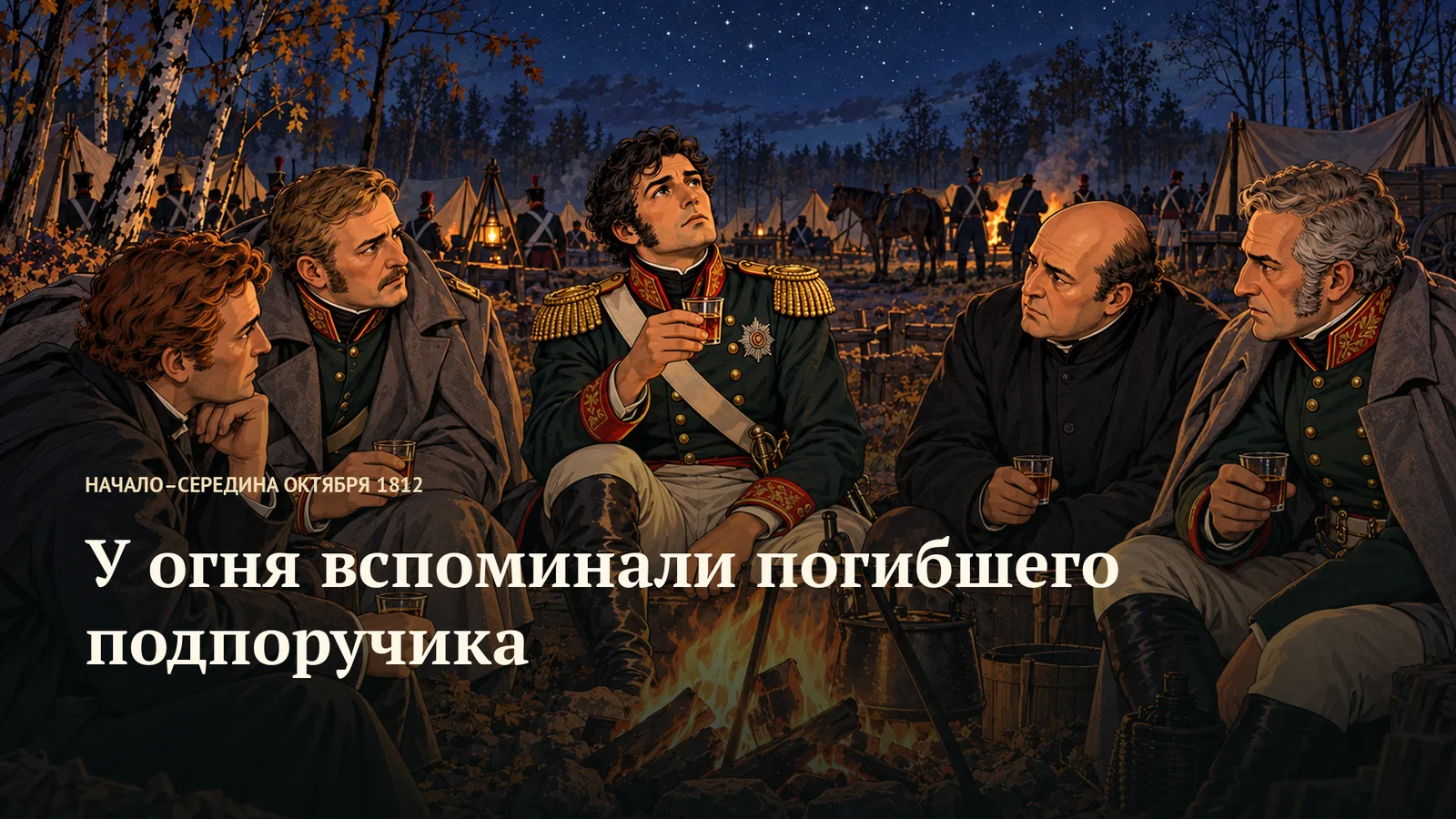 У огня вспоминали погибшего подпоручика