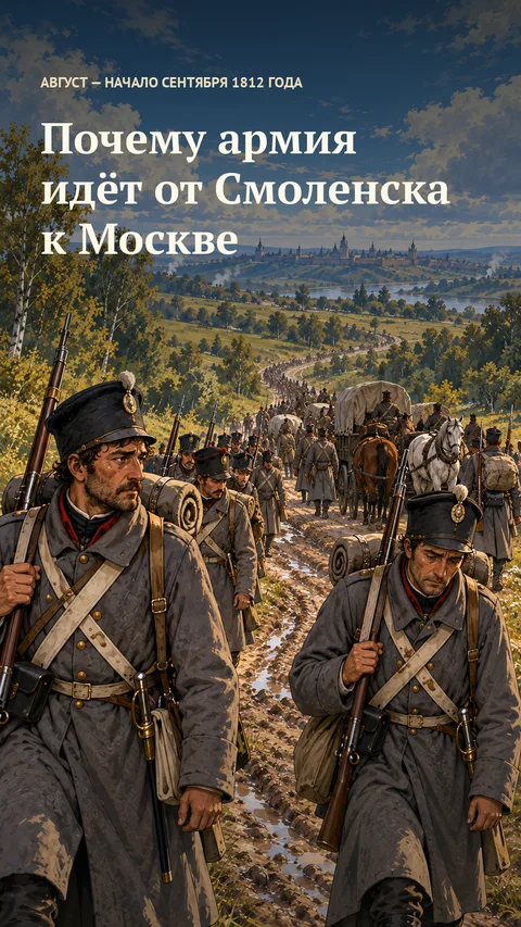 Вертикальная обложка с походом от Смоленска к Москве