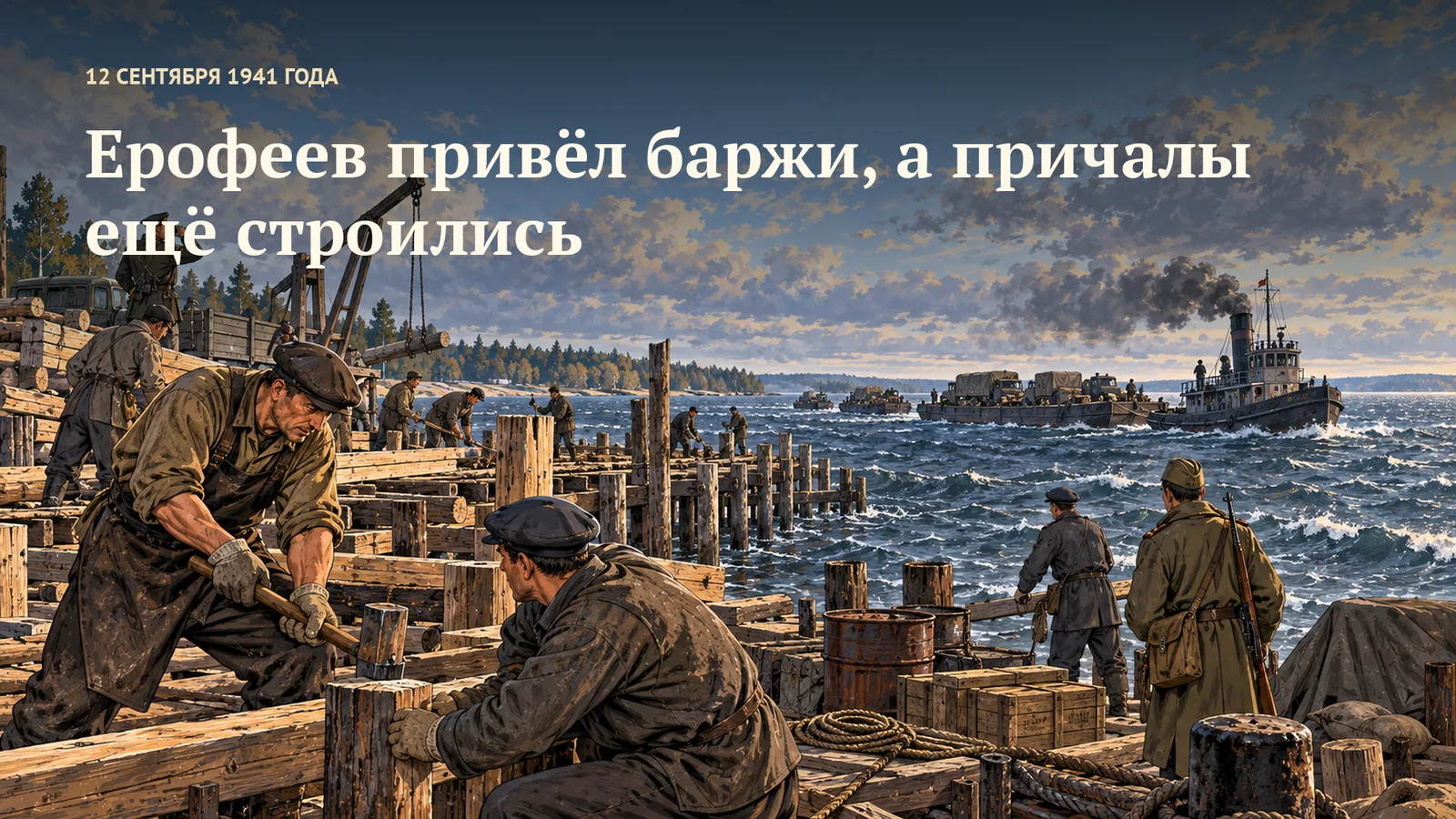Ерофеев привёл баржи, а причалы ещё строились
