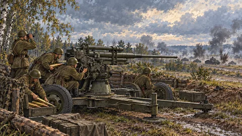 Иллюстрация к истории «Зенитчики повернули орудия против танков».