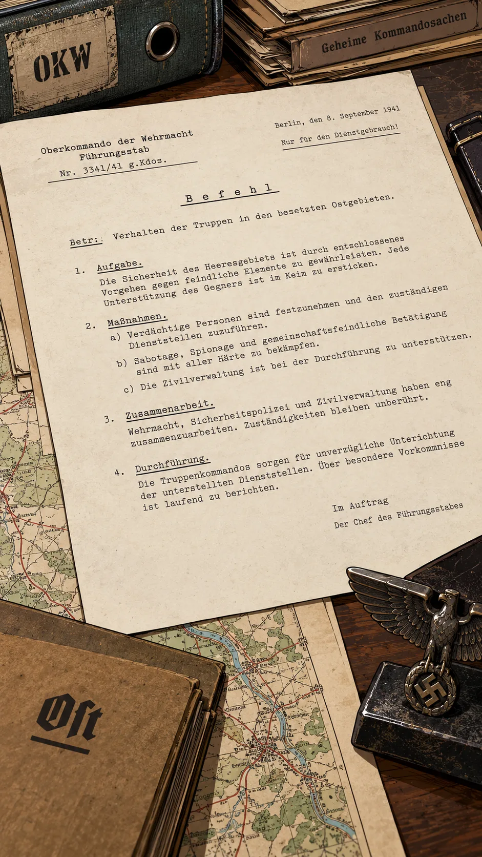 Страница машинописной военной инструкции